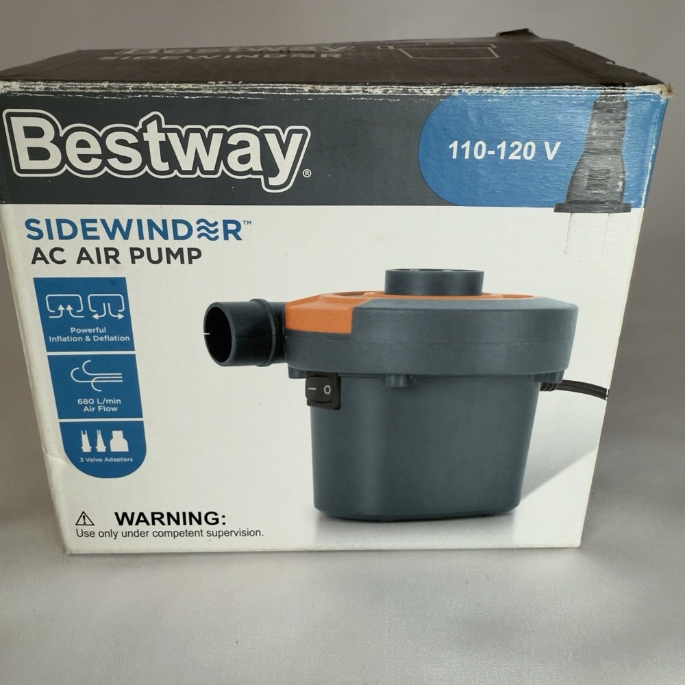 AC Air Pump 110-120V Plug In Bestway Sidewinder Inflation and Deflation Camping